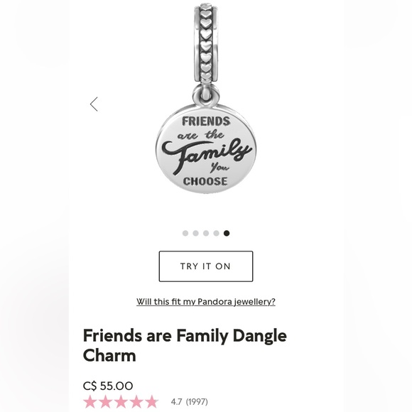 ❤️FRIENDS ARE FAMILY DANGLE CHARM❤️Brand New & Fit All Pandora Charm Bra… - Picture 8 of 8